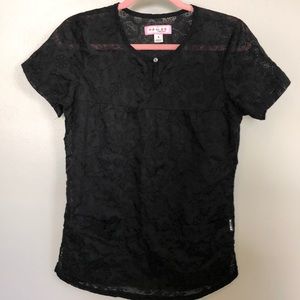 Koi black scrub top small